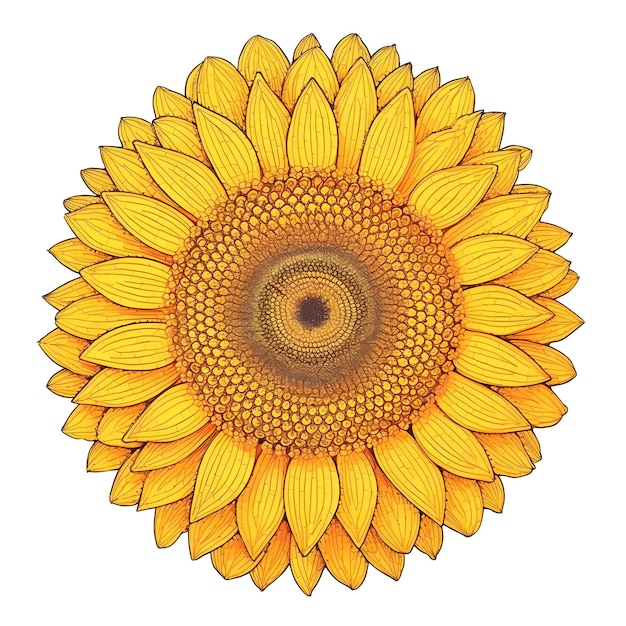 A sunflower with a yellow center.