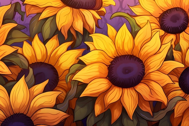 Sunflowers background