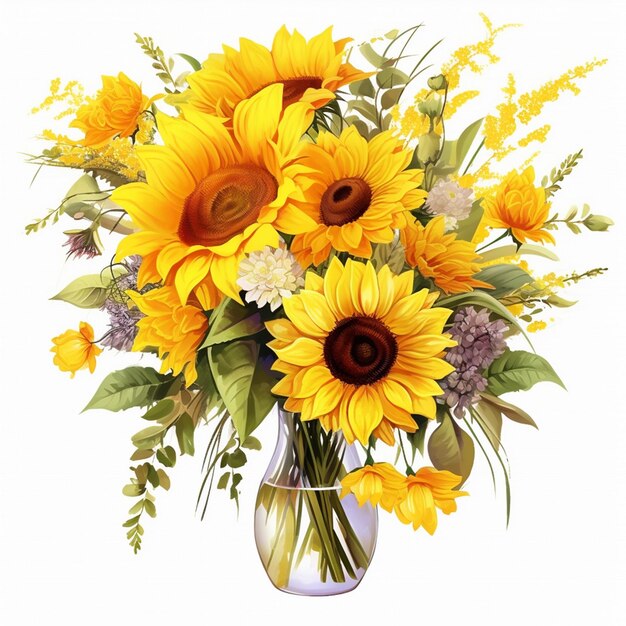 Photo sunflowers bouquet