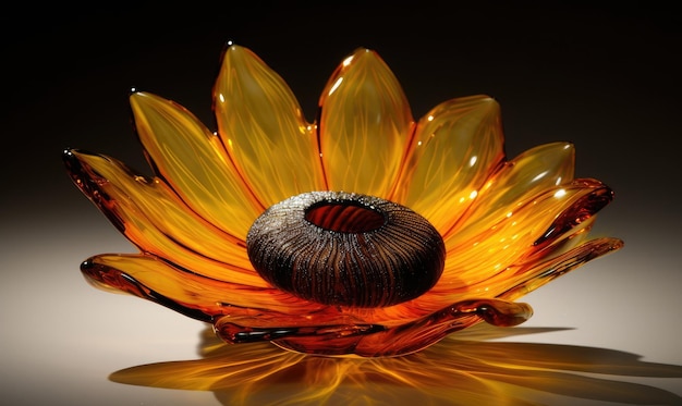 Sunflowers in a clear glass display offer a natural touch Creating using generative AI tools