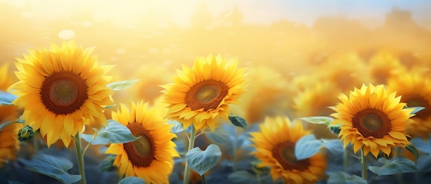 Sunflowers in the field Generative ai