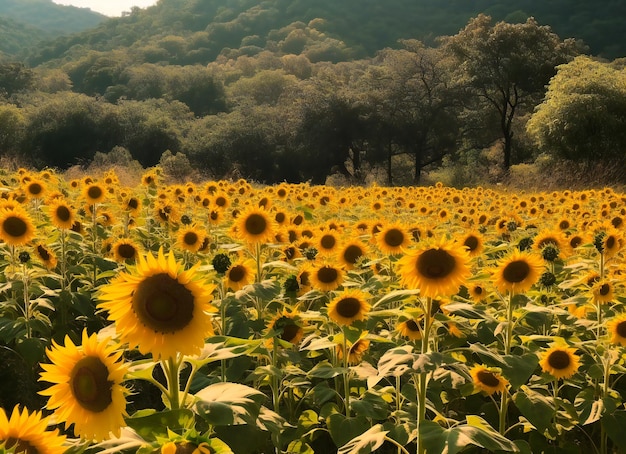 sunflowers in the field in korea