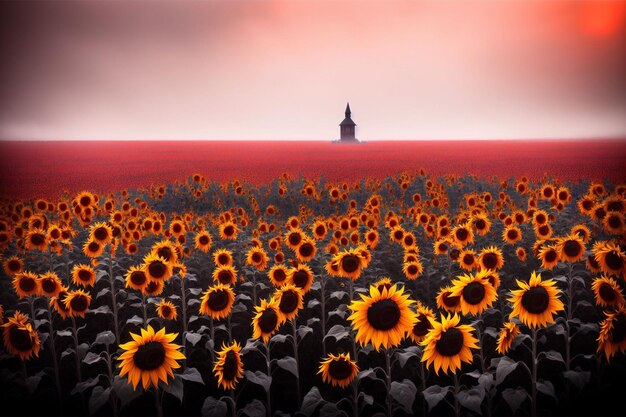 Sunflowers field