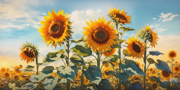 Sunflowers in a field