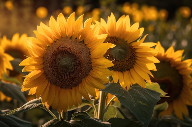 Sunflowers from a different angle AI generated