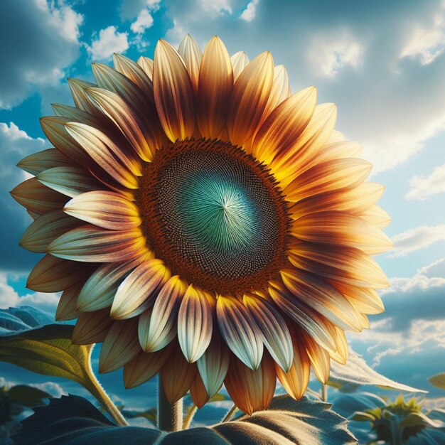 Sunflowers realistic photo