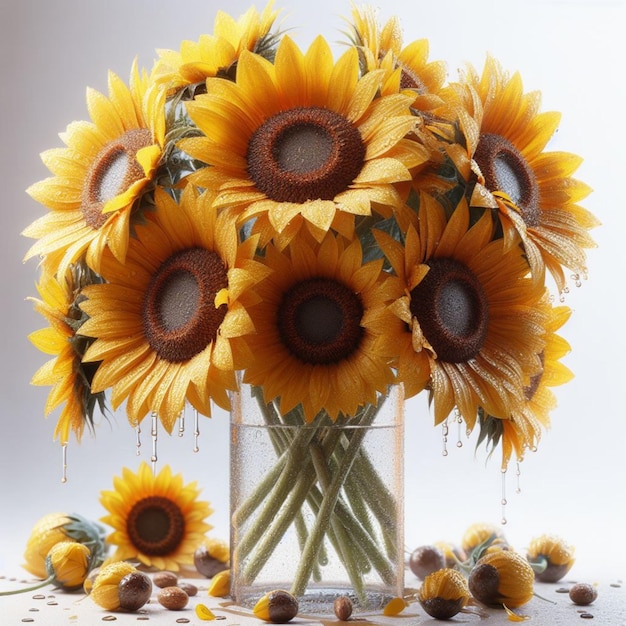 Sunflowers realistic photo