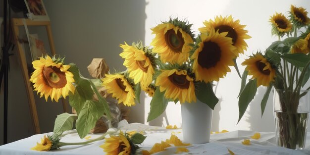 sunflowers studio seed bright white background