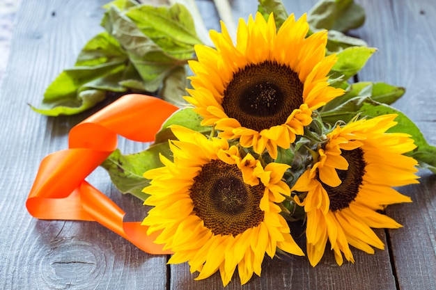 Sunflowers on table