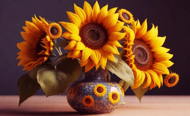 Premium AI Image | sunflowers in vase background