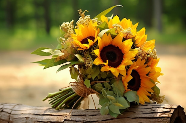 Sunflowers with a bouquet of balloons