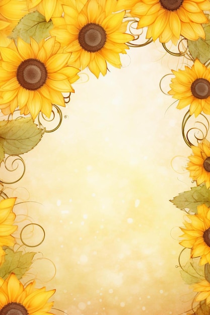 sunflowers on a yellow background.