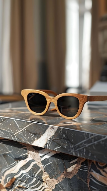 Sunglasses on Marble Table