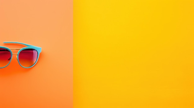 Sunglasses on an orange and yellow background ai