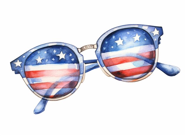 Photo sunglasses with a flag design on them generative ai