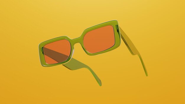 Sunglasses with orange lenses. 3d illustration