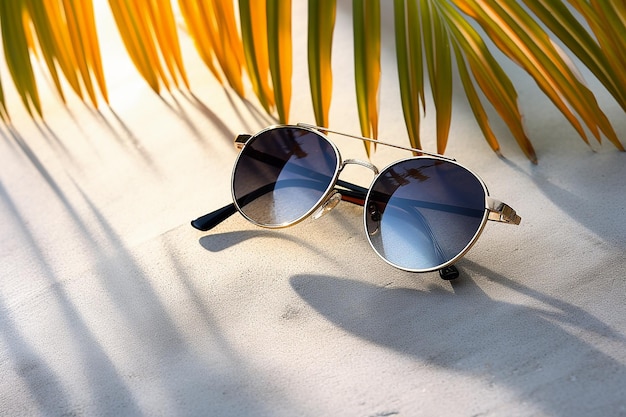 Фото Атмосфера летних каникул sunkissed bliss с солнцезащитными очками и пальмами
