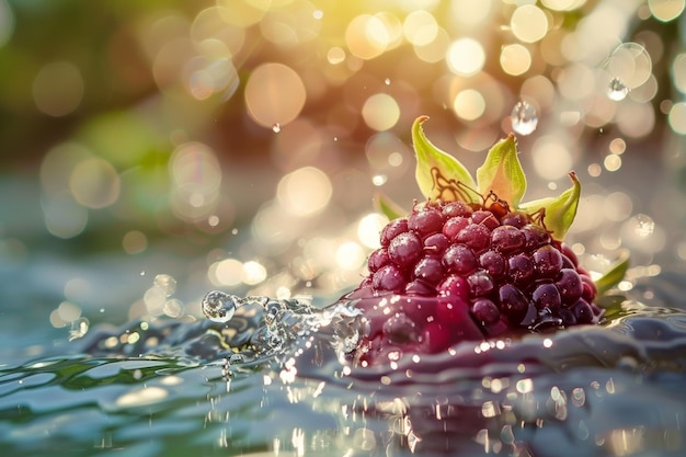 SunKissed Raspberry Floating in Sparkling Water