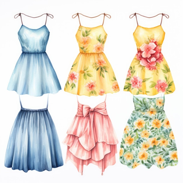Sunkissed Splendor Vibrant Watercolor Collection of Summer Dresses