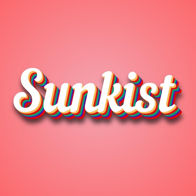 Sunkist 텍스트 효과 사진 이미지 멋지다