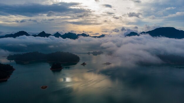 Sunligh Lake mountain Rajjaprabha Dam (Chiao Lan Dam), Surat Thani Province, Thailand