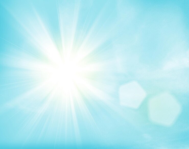 太陽の光と青い空