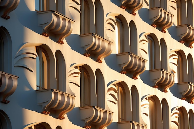 Sunlight casting beautiful patterns on buildings