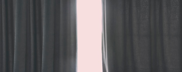 Sunlight enters the room through the curtains