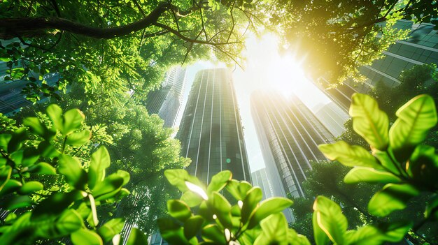 写真 美しい 森 の 中 で 茂る 緑 の 樹木 を 透かす 太陽 の 光