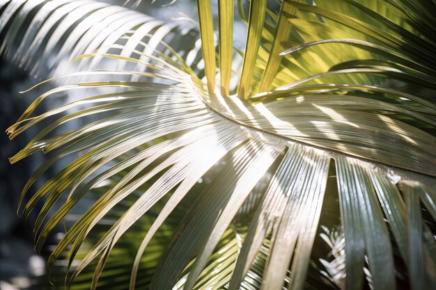 Photo sunlight filtering through palm fronds in the afternoon