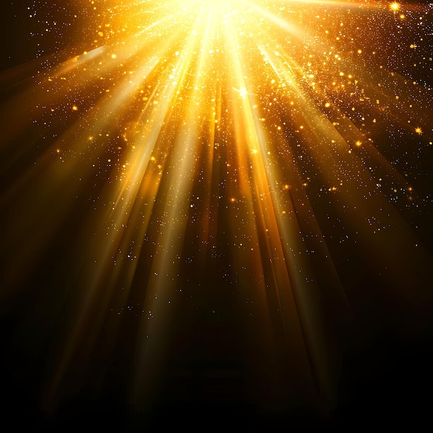 Sunlight Flares With Solar Flares and Warm Golden Color Flar Glowing Texture Y2K Collage Light Art