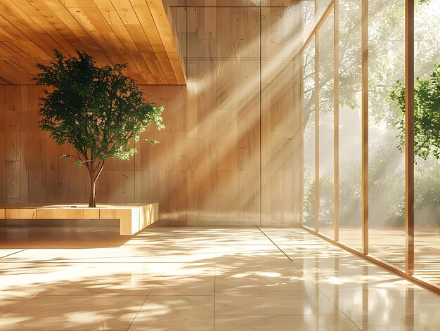 Sunlight in Modern Wooden Interior