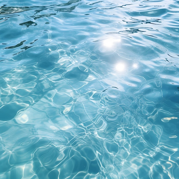 Sunlight shining the surface and under the blue ocean sea wave with clean waters in summer time