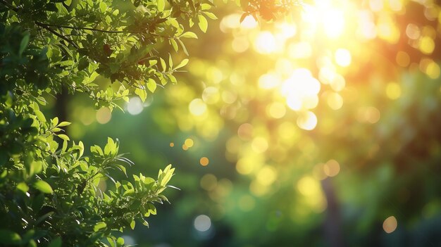 Sunlight shining through the leaves of a tree