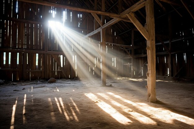 Sunlight streaming through the branches of a dense forest