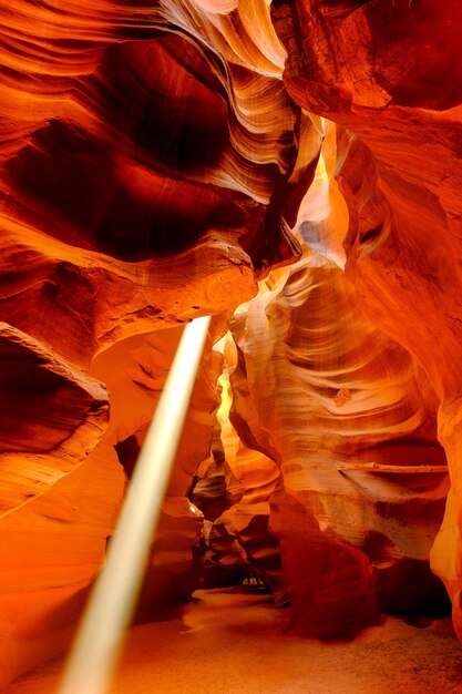 Sunlight streaming through rock formations