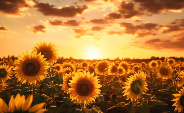 太陽の光 夏のサンフラワー 黄色い自然
