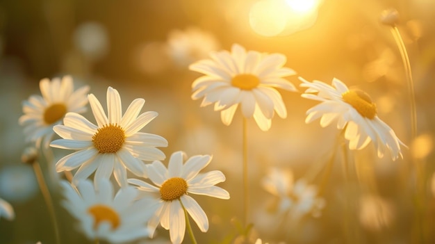 A Sunlit Field of Daisies