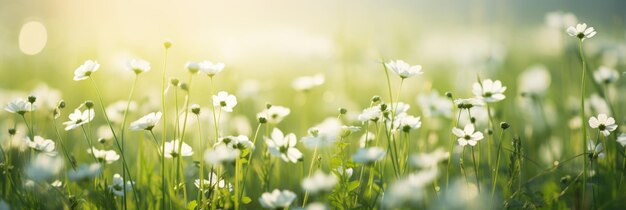 太陽 に 照らさ れ た 花 の 畑