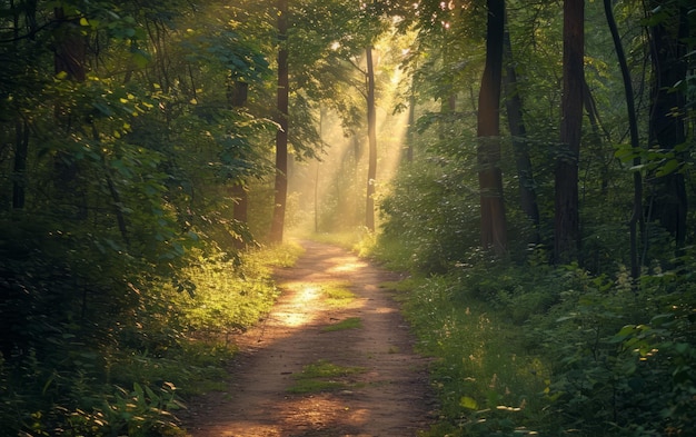 Sunlit Forest Pathway