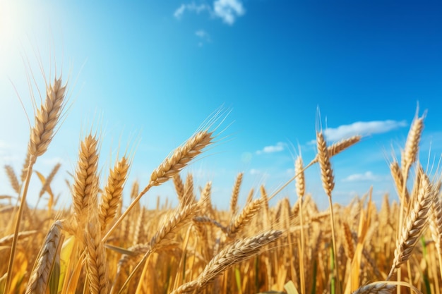 Photo sunlit golden wheat field