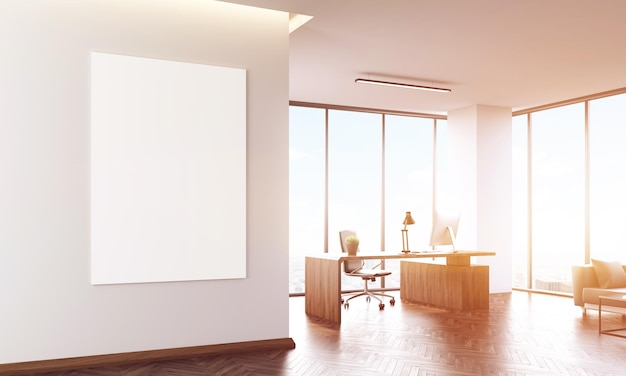 Sunlit office interior