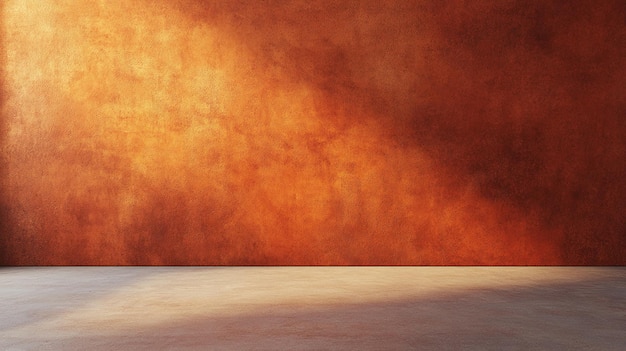 sunlit orange wall interior