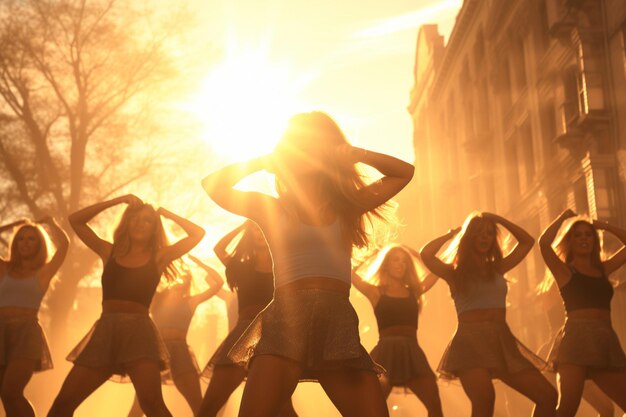 Sunlit outdoor dance performance