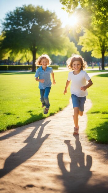 Photo sunlit playground