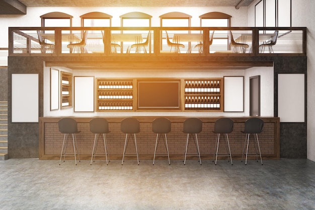 Sunlit pub interior