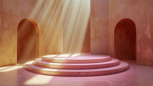 Photo sunlit room staircase