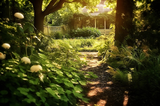 Sunlit Serenade Dancing Shadows in the Gardens Glow