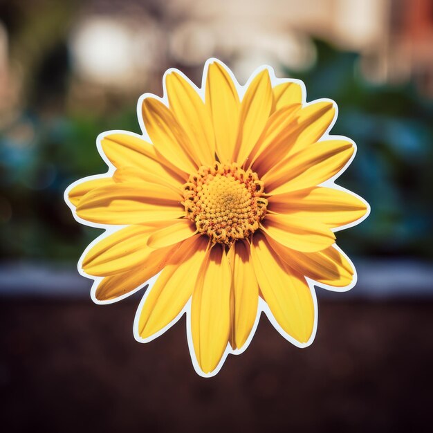 Photo sunlit serenity capturing the beauty of a yellow flower sticker