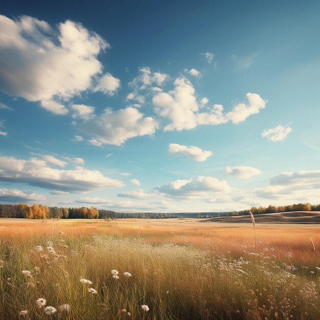 Photo sunlit serenity a minimalist afternoon meadow